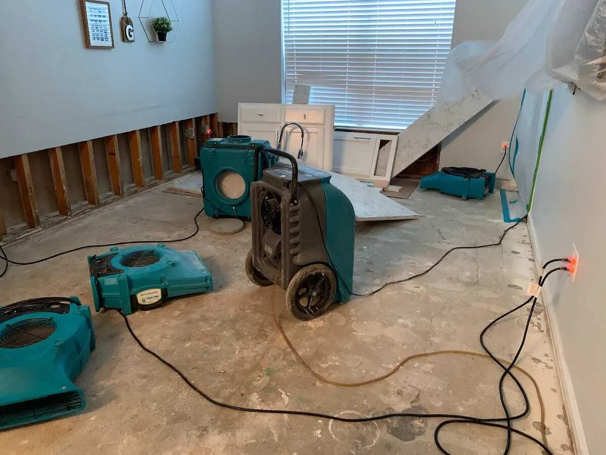 Dehumidifier in flood-cut room for Water Extraction & Removal in Perry